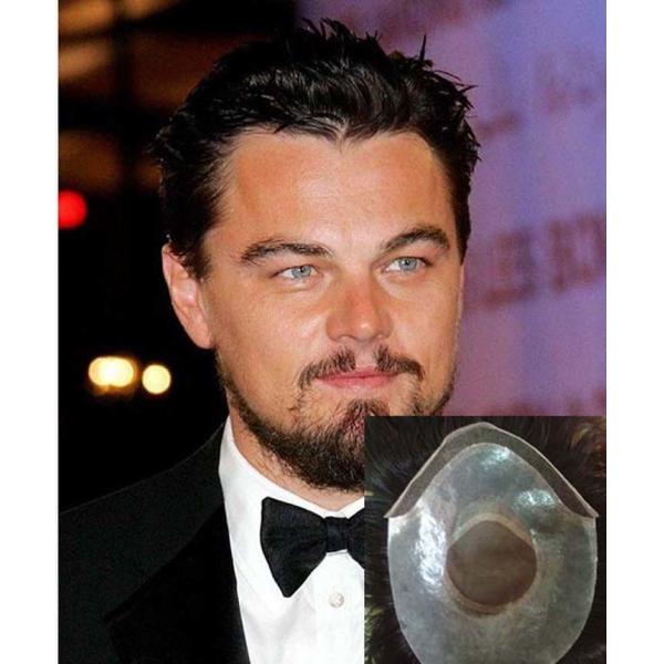 Men's Toupee, Brazilian Virgin Hair Toupet Invisible Fine Mono with PU around