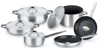 Aluminum marble inside coating shiny popular metalic outside coating sanding external cookware set