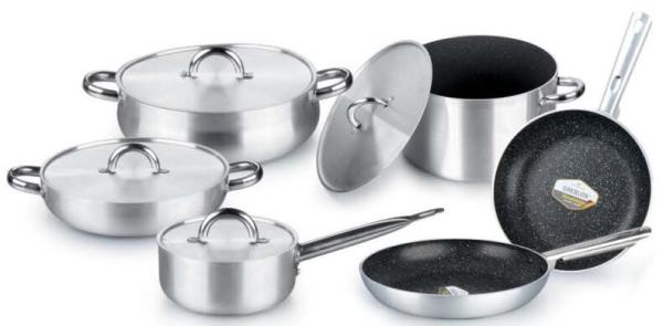 Aluminum marble inside coating shiny popular metalic outside coating sanding external cookware set