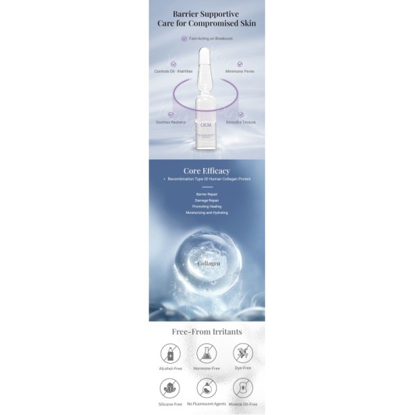 OEM ODM Collagen Hydrating Repair Wrinkle-Removing Anti-Aging Ampoule Whitening Spot Removal and Repair Essence