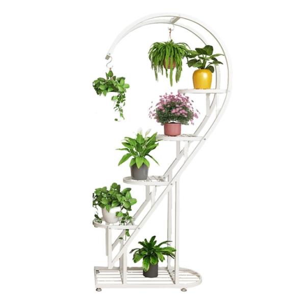 Flower pot shelf steel three layer stand for planter