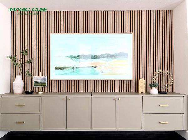 Decoração Acupanela Painel acústico Material de madeira ecológico com estética moderna