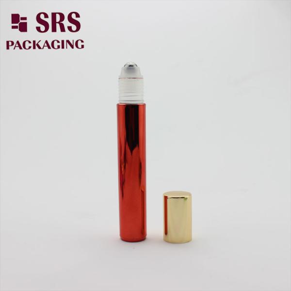 SRS Empty Eye Cream Plastic Roll On Bottle Metalized Red Color 15ml