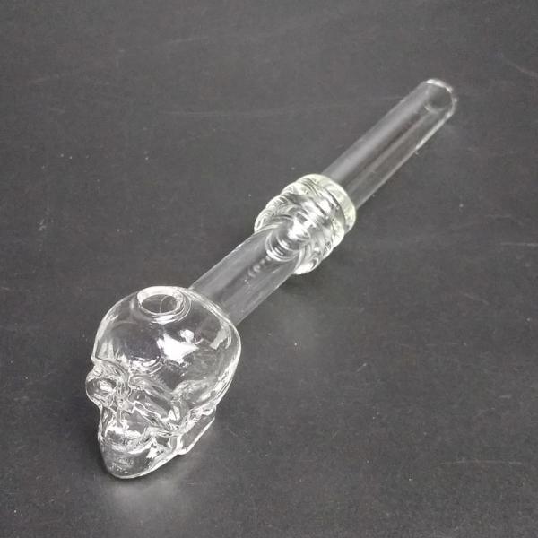 Recyclable Skull Glass oil burner pipe Bubbler Bowl 5.5Inch Lenght Lightweight
