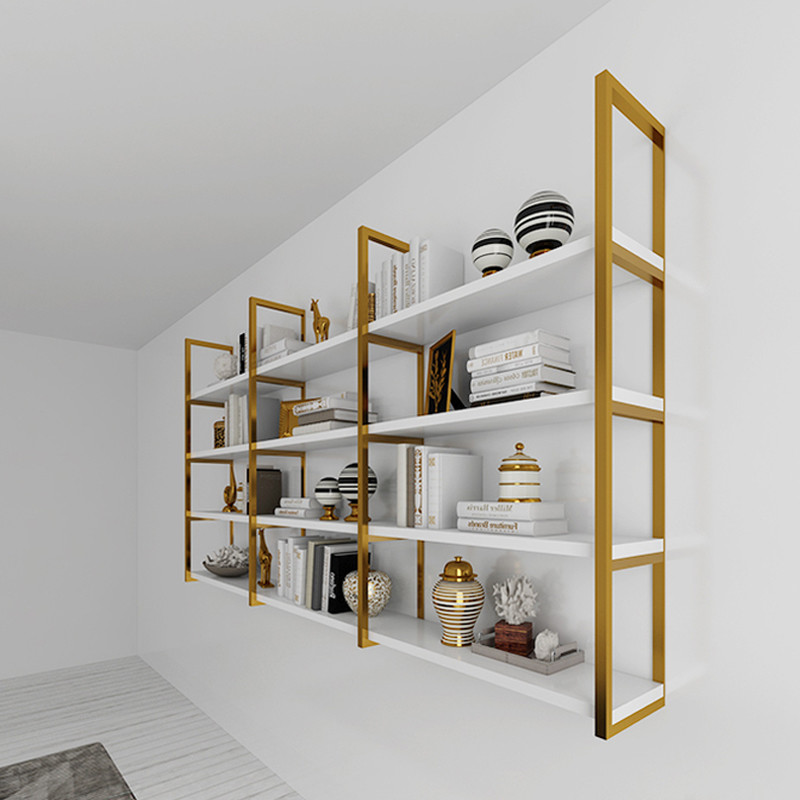 PU Leather Cover 4 Tiers Design Floating Wall Mounted Shelves for Livingroom Furniture