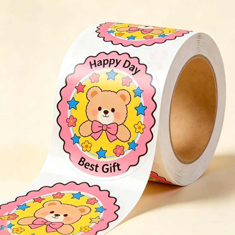 Roll Labels With Die-Cut Stickers For Product Packaging And Retail Branding