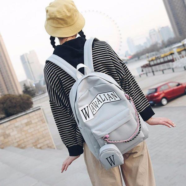 Schoolbag female han edition hits color street backpacks college wind schoolbag canvas backpack leisure computer bag