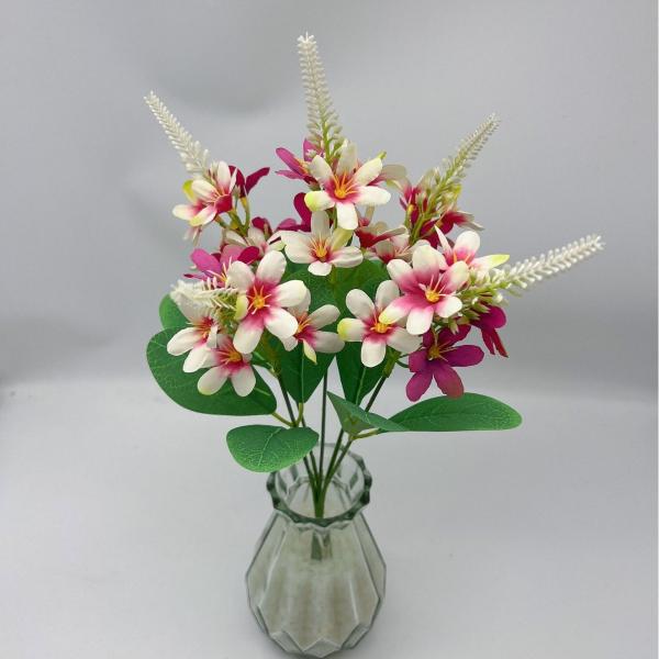 5-Fork Simulated Small Wild Chrysanthemum Plastic Flower Wedding Props Bouquet