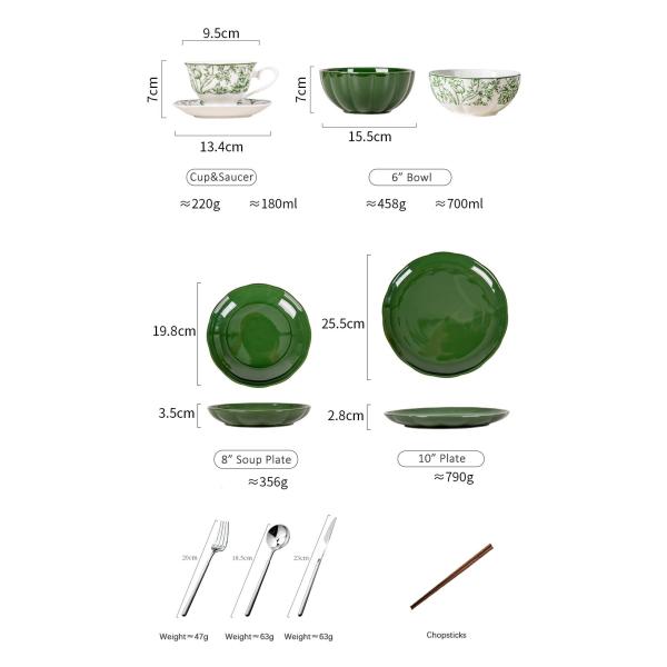 Кухонный столешничный стол под стеклянной техникой Порцелановая посуда набор с диатомами плацематов