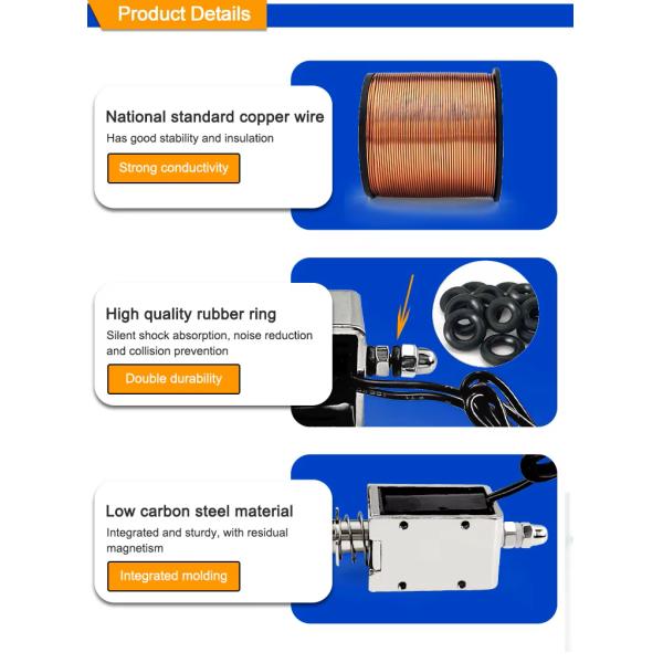 Solenoid Electromagnet Push Pull Type U-0826B Thrust Force Open Frame Linear Solenoid Electric Magnet Lifting Sucker