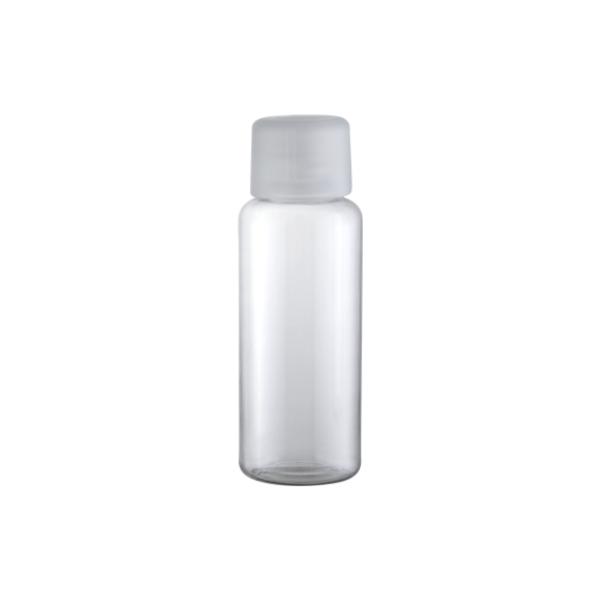 Transparent PETG Collar 100ml Clear Plastic Bottle with Custom Color and Cap