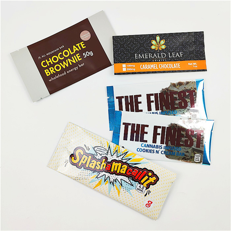Изготовленная на заказ напечатанная сумка закуски Mylar Edibles упаковывая для шоколадного батончика 400mg