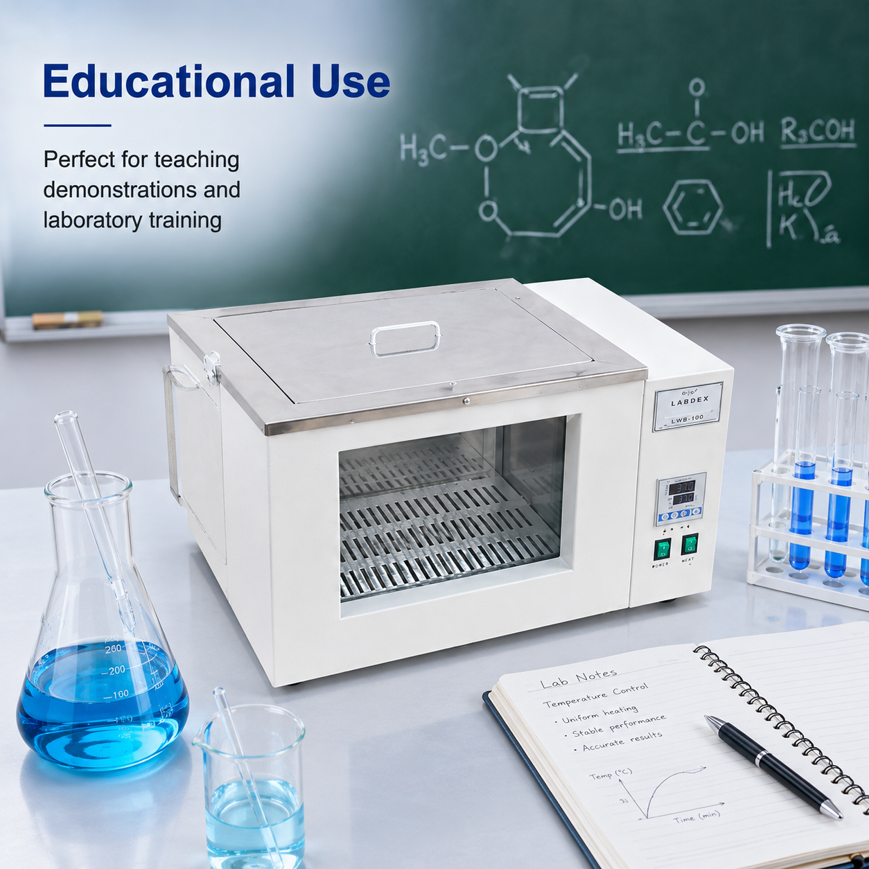 Cenlee Thermostatic Water Bath with Circulating Pump 304 Stainless Steel LED Display RT+5-100C for School Chemistry Teaching Lab
