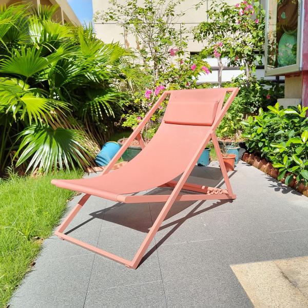 Outdoor Folding Camping Lounge Chair Portable Foldable Wooden Beach Adjustable