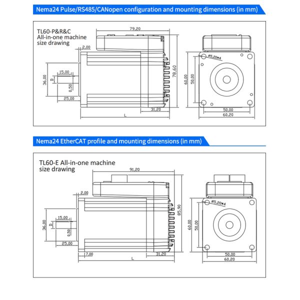 Lichuan Open Loop Integrated Stepper Motors Driver 4.0N.m 2Phase Nema24 36V 4.0A