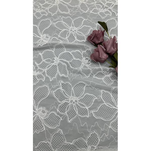 White lace Fabric High Luxary Hollow-up Elegant Cloth for Bridal Beauty Wedding Party Gown