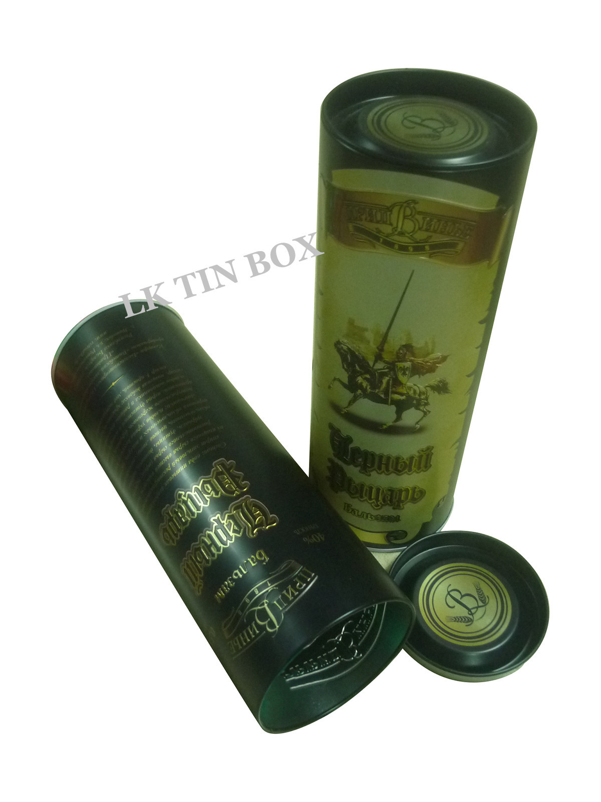 Round Wine Tin Box For Gift Promotion , Metal Cans With Lids FDA SGS LFGB