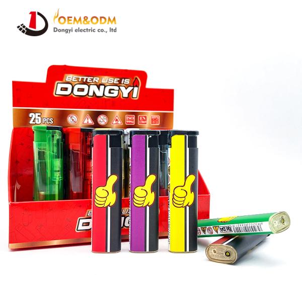Dongyi 2025 OEM 81mm Refillable Windproof  Lighters Cigar Smoking Electric Custom Logo Gas Cigarette Lighter