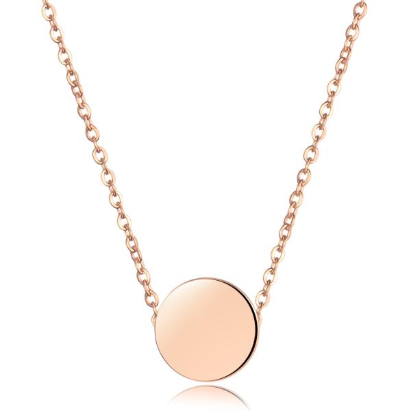 Stainless Steel Cylindrical pendant necklace, Rose gold, 18K gold Palted Necklace,Simple and elegant  Neckalce