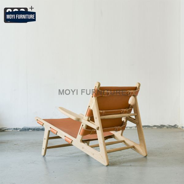 Leisure Chair Solid Wood Frame Durable Living Room Chair Adjustable Chair Featuring Ultrafine Fiber Leather Strap end