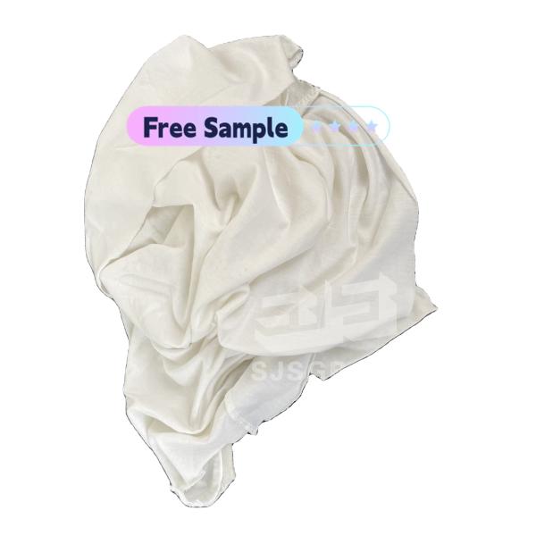 Free Sample 100 cotton white T-Shirt Rags Cleaning Industrial wiper industrial cotton wiping rags For Industrial Usage