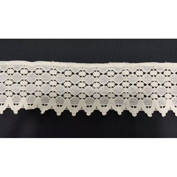 100% Cotton Embroidery Lace Trim with 9cm Width and Non Stretch for Clothing and Home Textiles