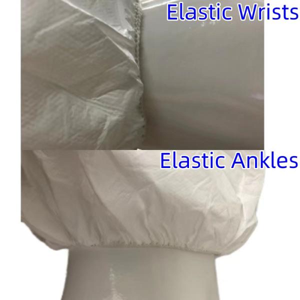 Zipper Closure CE Disposable White Microporous Protective Coverall For Breathability