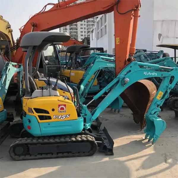 Superbe performance 9,6 kW mini creuseuse utilisée Kubota U-15 avec voie en caoutchouc