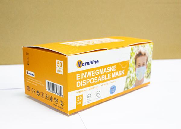 Single Use 3 Ply Disposable Face Mask Non Irritating Non Woven Fabric