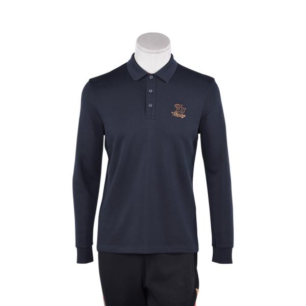 T-shirt à manches longues à la mode pour hommes avec collier de chemise de travail et logo personnalisé