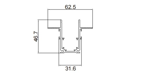 4 Wires Magnetic Recessed Track Lighting Rail 20mm 24V&48V DC