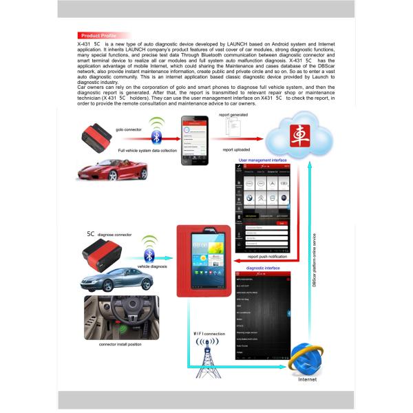 Original Launch X431 5C Pro Wifi/Bluetooth Tablet Diagnostic Tool Full Set Online Update
