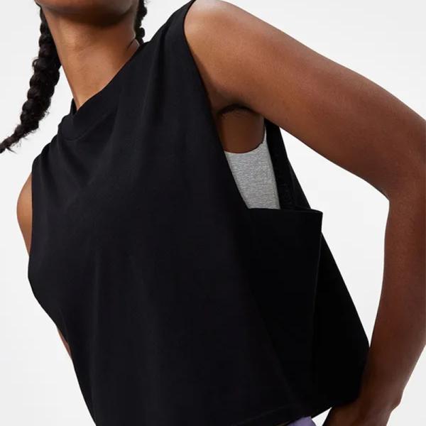 Loose Sleeveless Workout Crop Tops Polyester Spandex Muscle Tank Shirts
