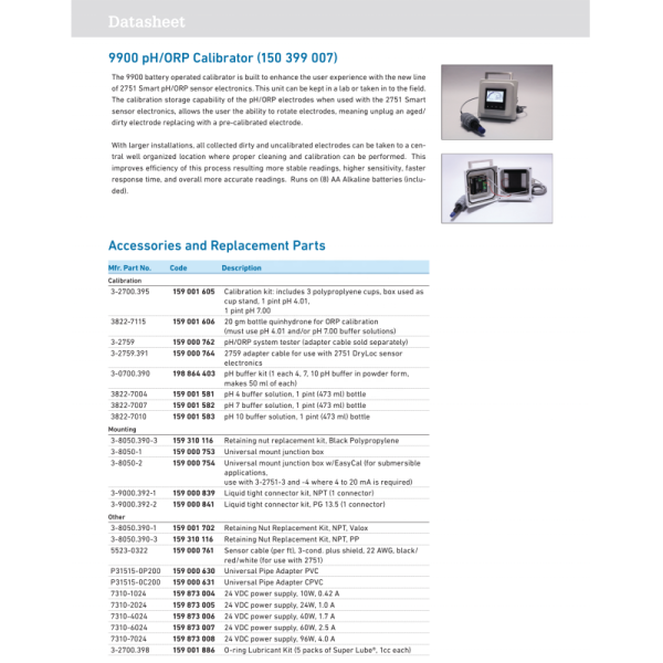 GF Signet Type 2751 DryLoc pH ORP Smart Sensor for Wastewater Treatment with Plastic Material and Universal Motor
