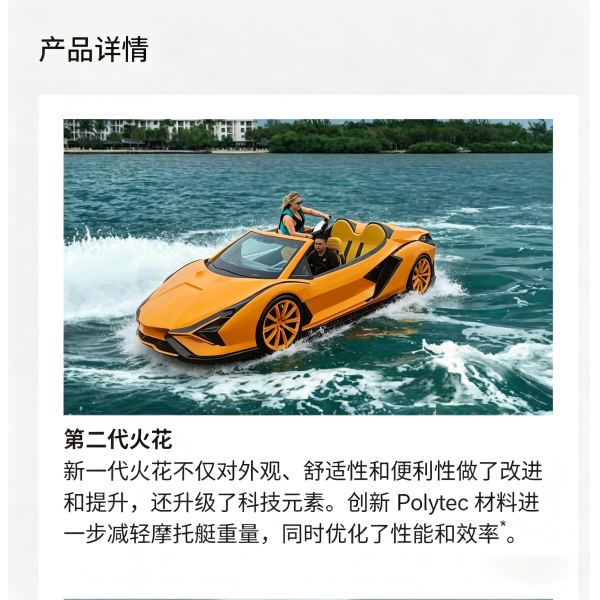 4 Passengers Water Jet Supercar ,Aquatic High-Speed Drift ,SEA JET