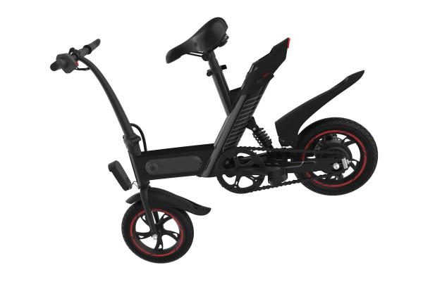 Women Compact Folding Electric Bike , Balck Pure Electric Foldable Ebike