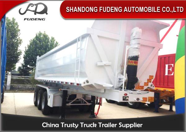 Steel Frame Tri Axle Dump Trailer / 25 Cubic Semi Trailer End Dump Truck 