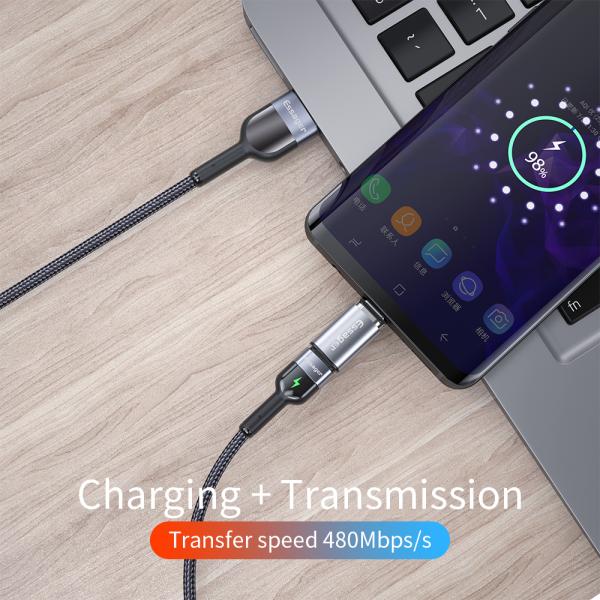 Essager Mini Magnetic Type C Female to Micro USB Type C Quick Charge Data Transmission Adaptor OTG Adapter