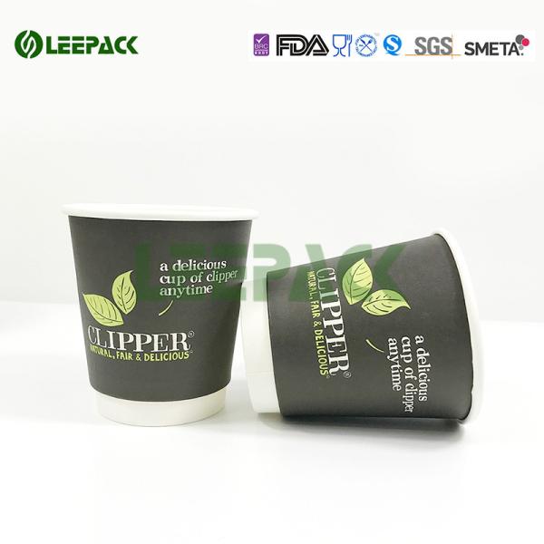 8oz 10oz Double Wall Paper Cups For Coffee Can Customized Logo /Pattern wholesale