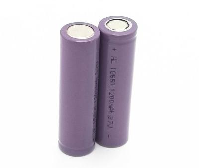 cellules d'ion de lithium de 1200mAh 3.7V 18650, 18650 poids 36g de batterie rechargeable
