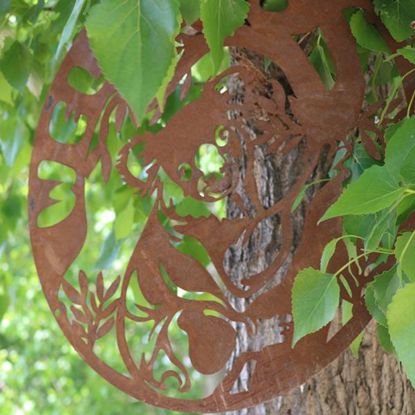 High Durability Outdoor Metal Garden Ornaments Koala Shape Cutting