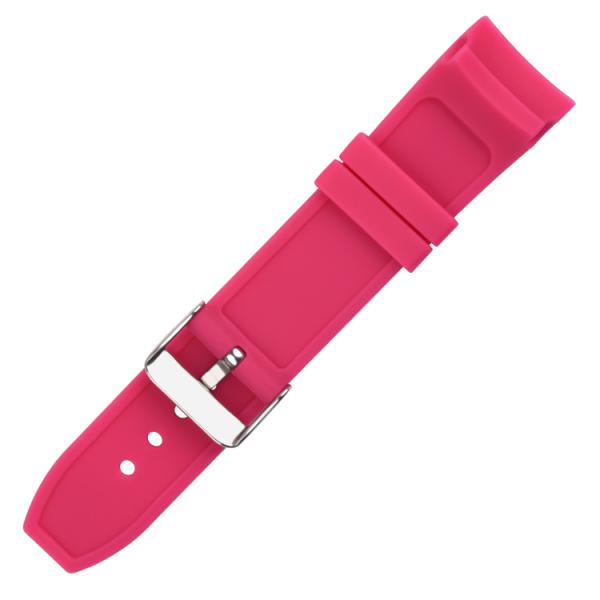 22mm Curved End Rubber Watch Strap , Tough Wristband For Smart Watch