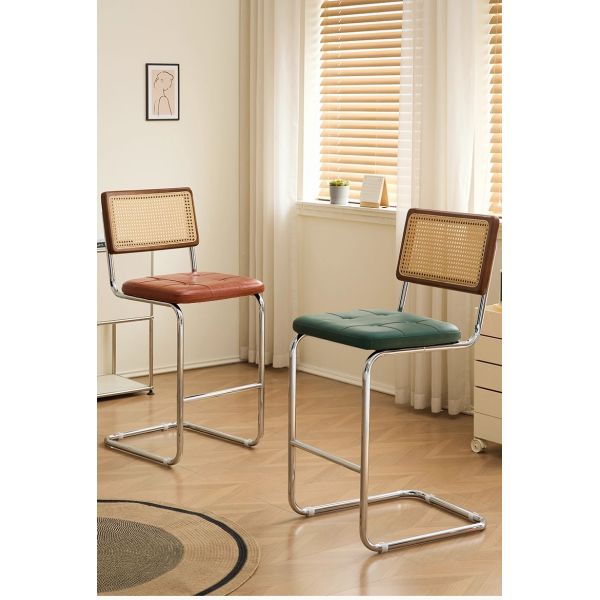 Wholesale Upholstered Dining Room Comfy Armless Chairs Home Seat Kitchen Rattan Dining Chairs With Metal Legs for bar Restaurant