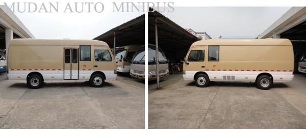 Hydraulic Brake Transport Minivan Diesel Coaster Vehicle With 65L Fuel Tank