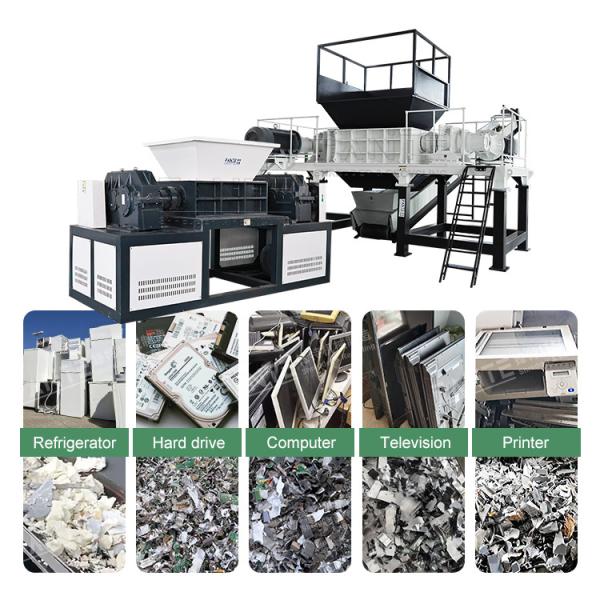 Robust Twin Shaft Shredder for Recycling E Waste Like Game Consoles Hard Drives Cables and TV Panels