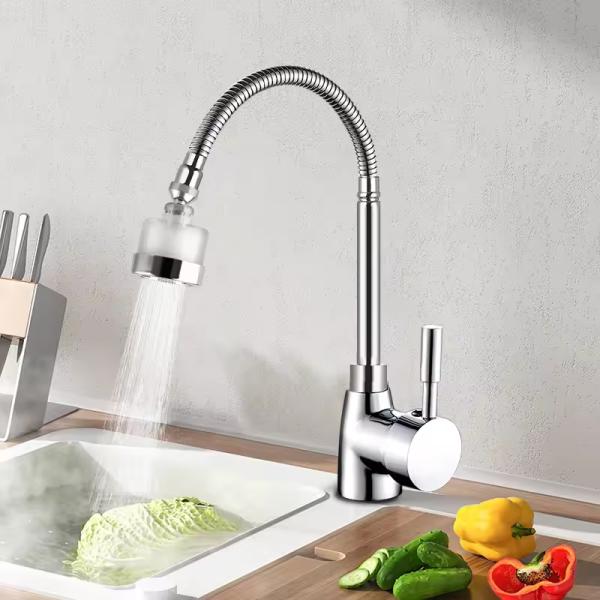 360 Degree Rotating Sense Faucets for Kitchen and Bathroom Sink Single Hole Installation