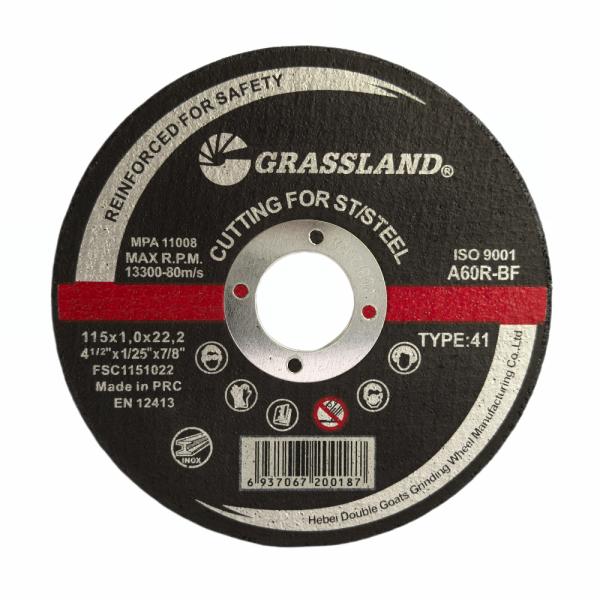115X1X22.2, Thinner Design GRASSLAND 115mm Cutting Wheel for Faster and Cleaner Cuts on Steel and Stainless Steel INOX