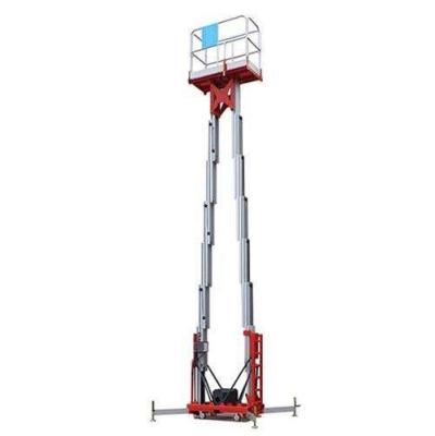 14m 200kg Aerial Work Platforms Aluminum Alloy Double Mast Lift