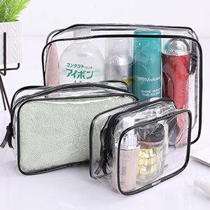 Small Clear PVC Waterproof Bag with Zipper Closure, Mini Portable Transparent Plastic Organizer Pouch for Cosmetic, Make