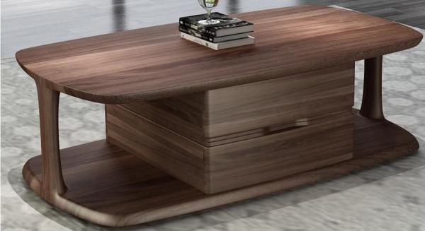 2017 New Walnut Wood Case Good Furniture Design Living room Coffee table& Tea table with Storage side Drawers
